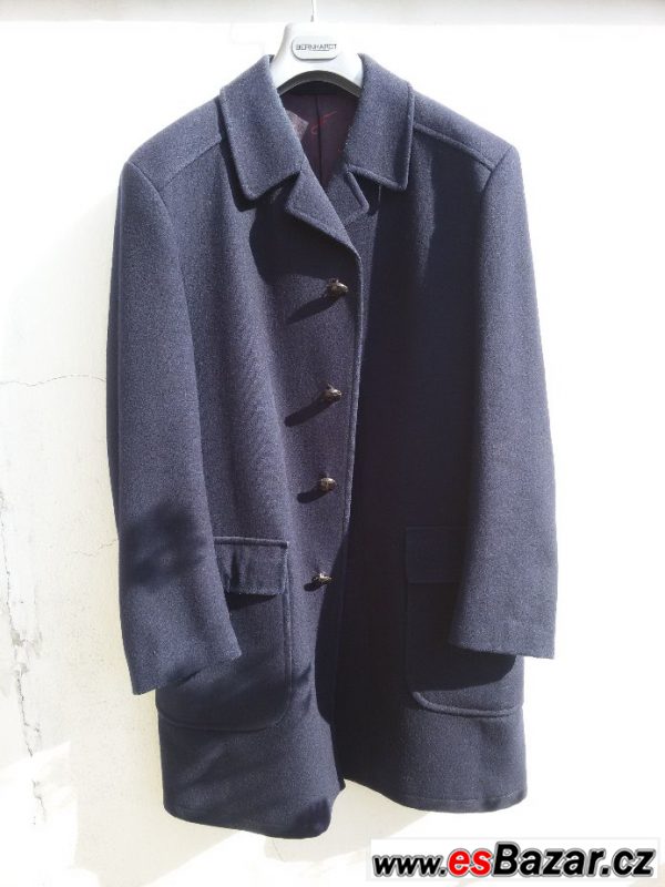 Zimní modrý pánský kabát k obleku