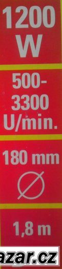 Autoleštička velká 1200W,rakouská,500-3000ot.,pr.180mm