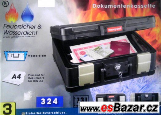TREZOR-kufřík na A4,ohni do 840st.C a vodě 30minut odolný TREZOR-kufřík na A4,ohni do 840st.C a vodě 30minut odolný