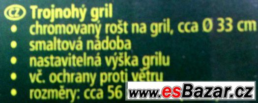 Gril kulatý 3-nohý+Gril soudek kulatý 3-nohý,nový nepoužitý