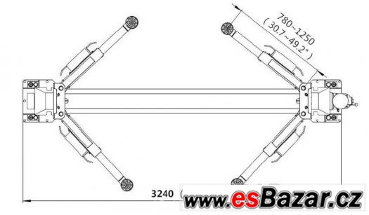 Dvousloupový zvedák, nosnost 4,5 tuny