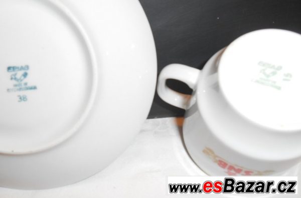 Porcelánový šálek a podšálek SNB Porcelánový šálek a podšálek SNB
