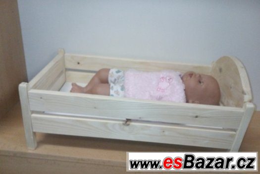 Nábytek pro panenky dřevěná postel