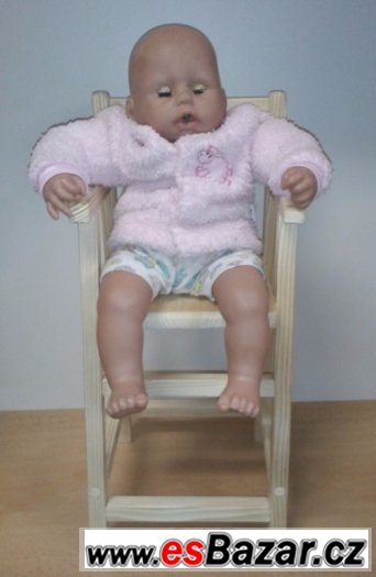 Nábytek pro panenky dřevěná židlička přírodní
