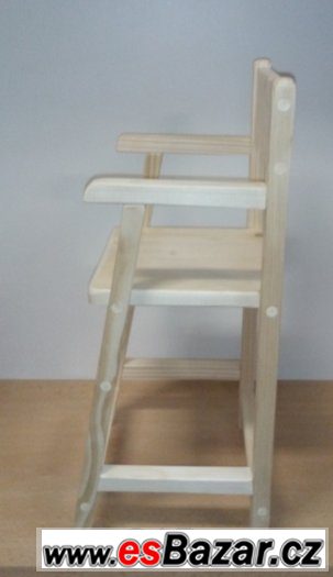 Nábytek pro panenky dřevěná židlička přírodní