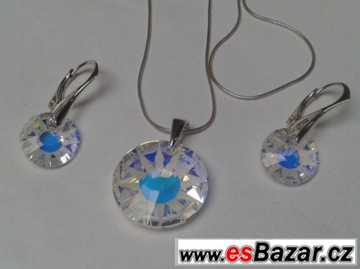 Stříbrný set se Swarovski Sun Pendant, nový