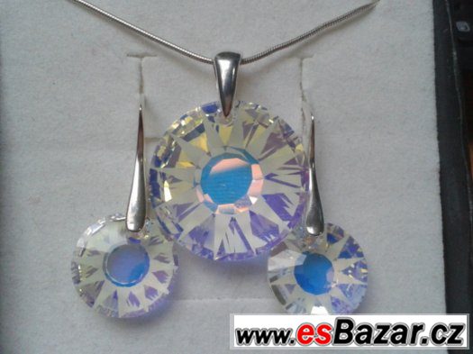 Stříbrný set se Swarovski Sun Pendant, nový