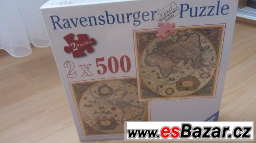 PUZZLE Ravensburger Zlaté mapy 2x500