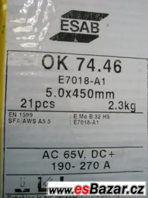 Basické elektrody na svařování 5,0x450mm