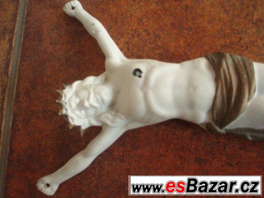 Kristus, starý kříž, starožitný porcelán, socha Krista. Kristus, starý kříž, starožitný porcelán, socha Krista.