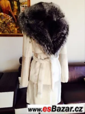 Lux.Norkový kožich - Silver Fox vel.M/L