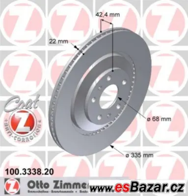 Brzdové kotouče Zimmermann 100.3338.20 Textar 92177003