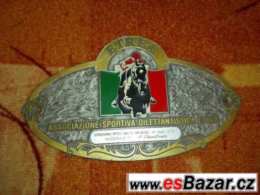 Prodám 2 italské kovové nástěnné cedulky Prodám 2 italské kovové nástěnné cedulky