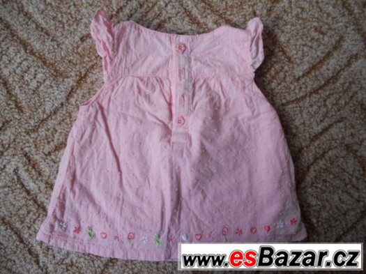 Růžové šaty, šatičky, vel. 68 - 74 (6-9 měs.)