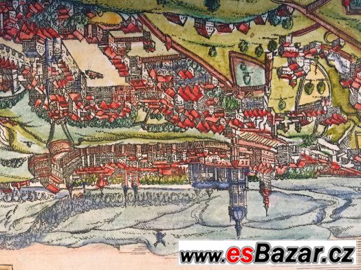 Pohled na Prahu z roku 1580 -  rudolfínská  doba -  original