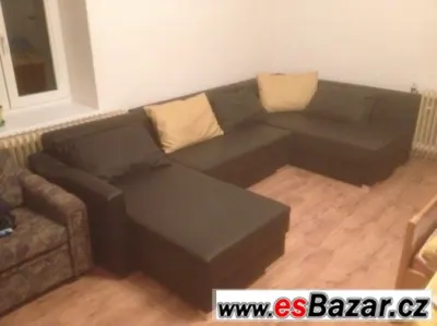 Prodám velký koženkový černý guač, sedačku, sedací soupravu
