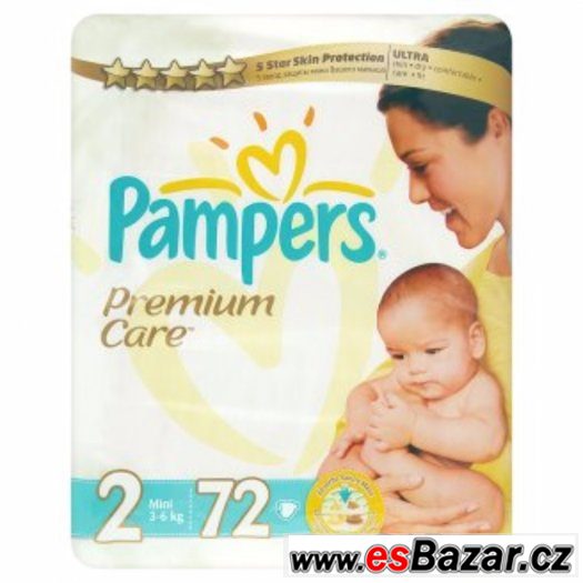 Pleny Pampers Premium Care vel. 2 72 ks