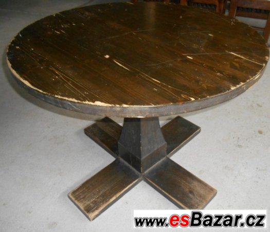 Dřevěný stůl kulatý s průměrem 100 cm