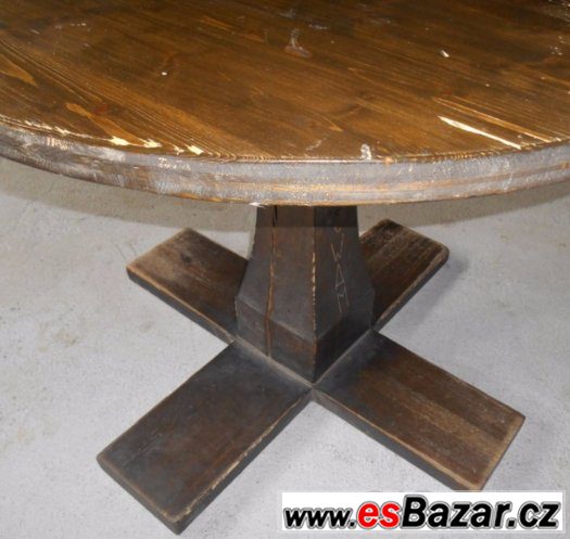 Dřevěný stůl kulatý s průměrem 100 cm
