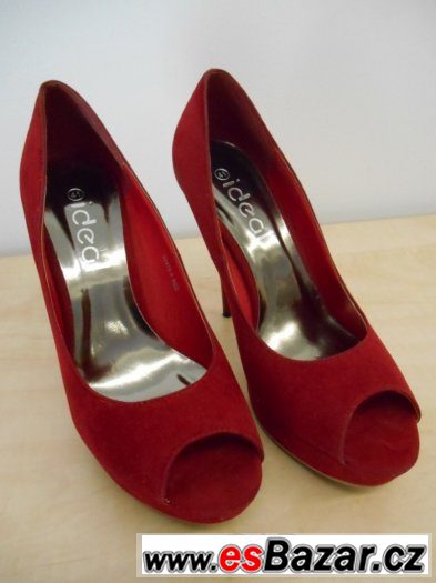 Dámské červené boty, lodičky Ideal