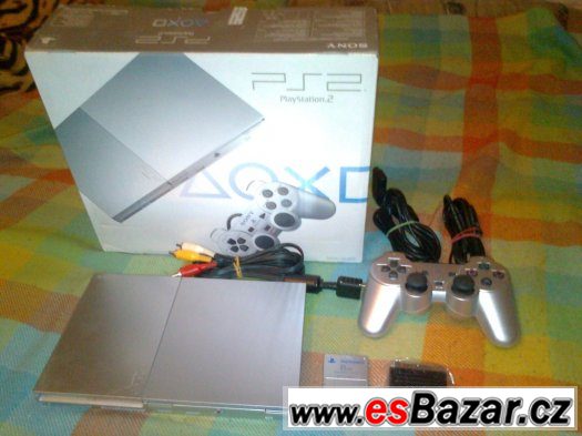 PS 2 slim+3orig.hry+17DVD her a DEMO verzí.