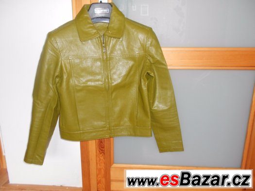 Senza Max kožená bunda zelená velikost 36