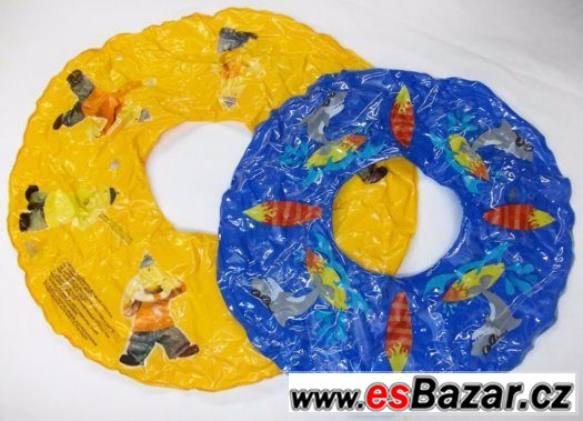 2 x dětský plavecký kruh - žlutý, modrý