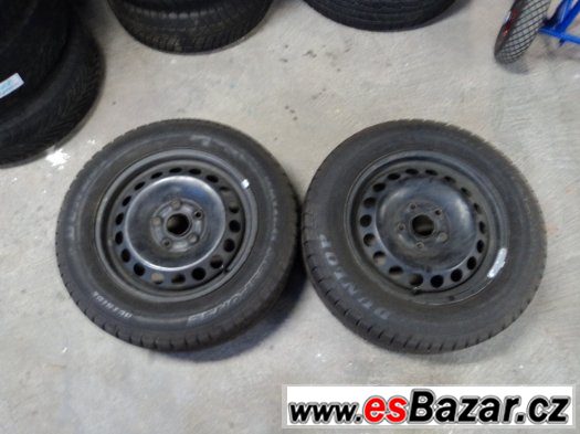 2x 195/65/15 Dunlop 5mm + disky 5x112 (ŠKODA, VW, AUDI, SEAT