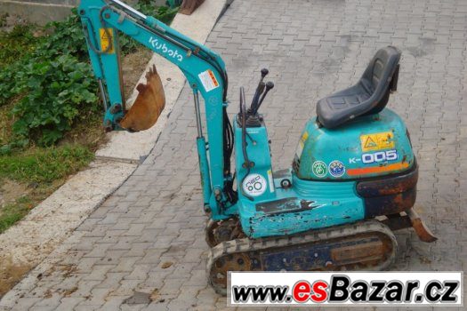 Pásové minirypadlo Kubota k005, minibagr 500kg