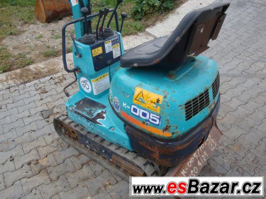 Pásové minirypadlo Kubota k005, minibagr 500kg