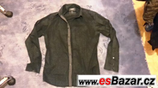 Černá pánská košile SLIM FIT Černá pánská košile SLIM FIT