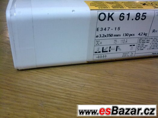 Nerezové elektrody OK 61,85 - 3,2x350mm, hmotnost 4,2kg