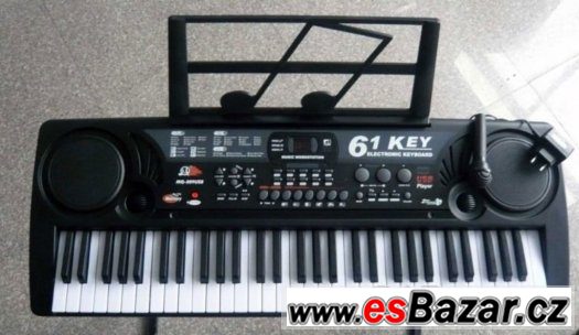 NOVÉ VELKÉ PIANO KEYBOARD-61 kláves MP3 a USB vstup+karaoke