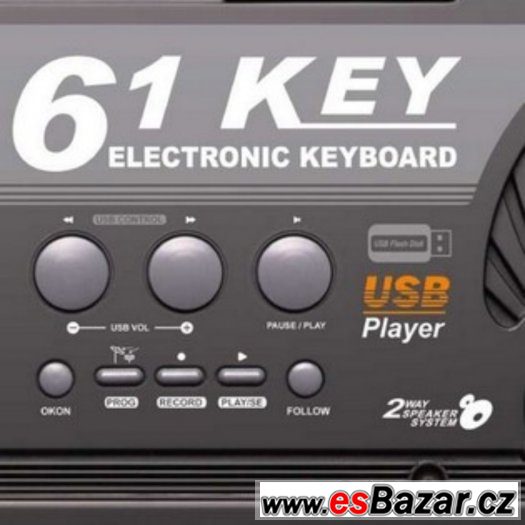 NOVÉ VELKÉ PIANO KEYBOARD-61 kláves MP3 a USB vstup+karaoke