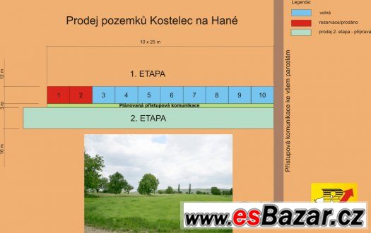 Prodej pozemku - sadu, zahrady, Kostelec na Hané