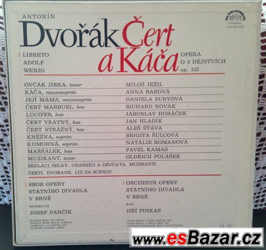 A.Dvořák - ČERT a KÁČA set na LP gramodeskách