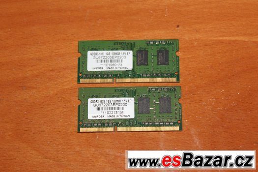 Operační paměť SO-DIMM DDR3 2x1GB 1333MHz