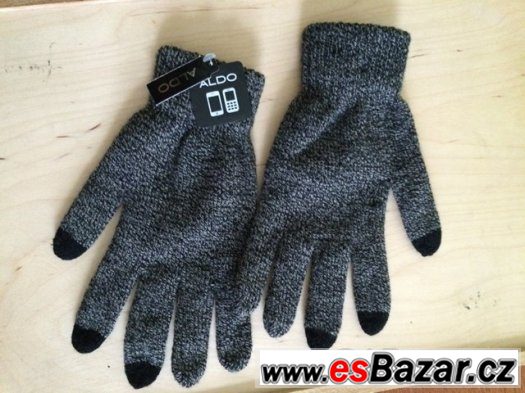Nové, zimní pletené rukavice pro mobilní telefony.