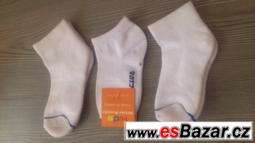 3x bílé kotníčkové ponožky-NOVÉ-vel.31-34