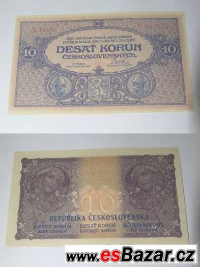 Kopie vzácných 1 republikových bankovek