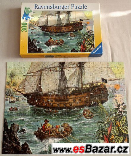 Puzzle 300 dílků Ravensburger - Pirátská loď + další puzzle