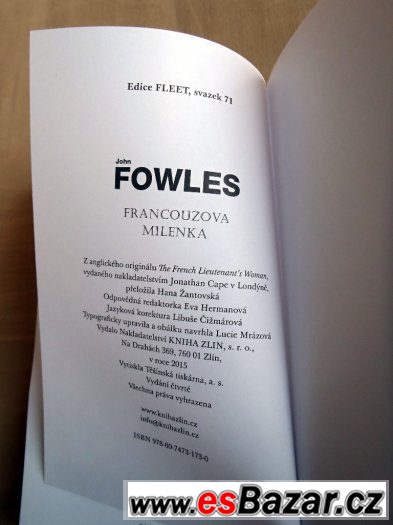 Francouzova milenka - John Fowles ●NOVÁ KNIHA ● KRÁSNÝ DÁREK
