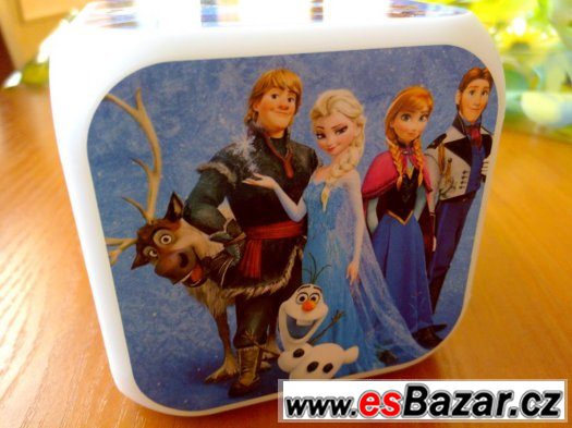 Digitální budík Ledové království (Frozen) měnící barvy.