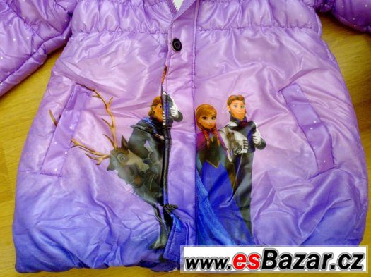 Nová zimní bunda Ledové království - fialová-různé vel.