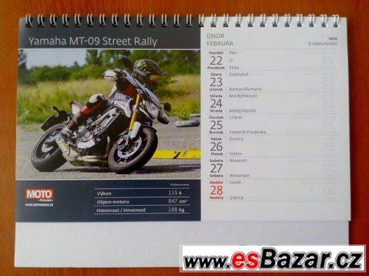 Stolní velký kalendář: Motorky 2016