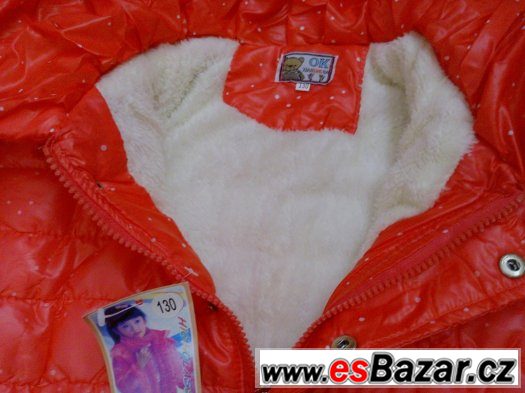 Nová zimní bunda Ledové království - červená- 110.hned.