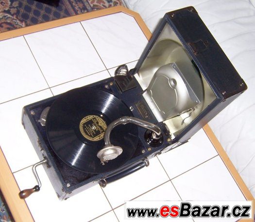 Nádherný starožitný gramofon na kliku Decca Model 44