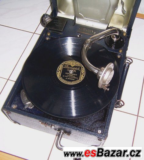 Nádherný starožitný gramofon na kliku Decca Model 44