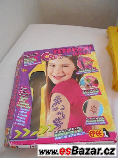 prodám dávno rozbalenou tetovací sadu pro děti