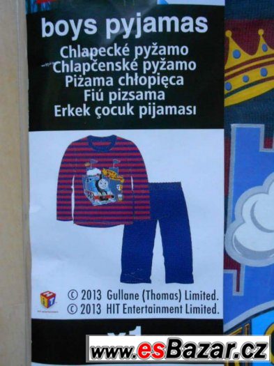 Bavlněné pyžamo s Mašinkou Tomáš, vel. 2-3 roky
